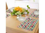 Abakuhaus Tovagliette Geometriche Circolari, Design Artistico Vibrante In Stile Retrò, Design Hipster Alla Moda, Tovagliette Decorative In Tessuto Resistente Al Lavaggio Per La Sala Da Pranzo E La Cucina, Multicolore