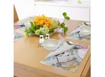Tovagliette Asiatiche Abakuhaus, Ragazze Orientali Con Ombrelli Orientali Disegnati Con Acquerelli E Pennellate, Tiscjdeco In Tessuto Resistente Al Lavaggio Per La Sala Da Pranzo E La Cucina, Multicolore