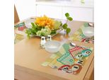 Abakuhaus Tovagliette Vintage, Gioco Del Bingo Con Pallina E Cartelle Pop Art Lotteria Stilizzata Hobby Celebration Theme, Tiscjdeco In Tessuto Resistente Ai Colori Per La Sala Da Pranzo E La Cucina, Multicolore