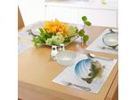 Abakuhaus Tovagliette Da Pesca, Spigola Boccalarga Che Cattura Un Boccone Con Un Movimento Spruzzando Acqua, Immagine Selvaggia, Tiscjdeco In Tessuto Resistente Al Colore Per La Sala Da Pranzo E La Cucina, Verde Blu