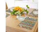 Abakuhaus Tovagliette A Righe, Colorate, Stile Retrò Primaverile-Estivo, Motivo Patchwork, Girasole, Farfalla, Fragola, Decorazioni Da Tavola In Tessuto Resistente Al Lavaggio Per Sala Da Pranzo E Cucina, Multicolore