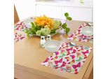 Abakuhaus Tovagliette Colorate, Farfalle Acquerellate Con Grandi Ali Colorate Spirito Animale Amore Stampa Dipinta, Tiscjdeco In Tessuto Resistente Al Colore Per La Sala Da Pranzo E La Cucina, Fucsia Verde