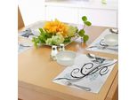 Tovagliette Abakuhaus Con Disegno A Foglia Con Fiori Blu E Stampa Di Farfalle E Mosche, Tiscjdeco In Tessuto Resistente Al Lavaggio Per La Sala Da Pranzo E La Cucina, Bianco, Nero E Blu