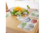 Tovagliette Giapponesi Abakuhaus, Design Artigianale Giapponese Con Fiori Di Ciliegio E Numeri Stellari, Decorazioni Da Tavola In Tessuto Resistente Al Lavaggio Per La Sala Da Pranzo E La Cucina, Multicolore