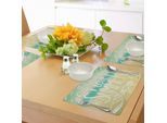 Abakuhaus Tovagliette Annuali, Citazione Motivazionale Su Sfondo Sfocato Di Spiaggia Marina E Cielo Soleggiato, Decorazione Da Tavola In Tessuto Resistente Al Lavaggio Per Sala Da Pranzo E Cucina, Turchese Beige