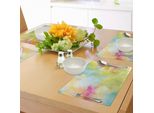 Abakuhaus Tovagliette Colorate, Nuvoloso Via Lattea Come Sfocatura Colori Fumosi Polvere Universo Spazio Stampa, Tiscjdeco In Tessuto Resistente Al Colore Per La Sala Da Pranzo E La Cucina, Multicolore