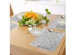Tovagliette Abakuhaus Grigie, Con Motivi Floreali Misti, Cerchi Rotanti E Pois Su Sfondo Con Stampa Floreale Semplice, Decorazioni Da Tavola In Tessuto Resistente Al Lavaggio Per La Sala Da Pranzo E La Cucina.