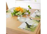 Abakuhaus Africa Tovagliette, Silhouette Dell'animale Terrestre Giraffe-Ferns Nationalparks, Tiscjdeco In Tessuto Resistente Al Colore Per La Sala Da Pranzo E La Cucina, Verde Chiaro Verde Scuro