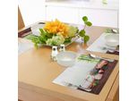 Tovagliette Abakuhaus Spa, Sfondo In Bambù Con Fiori Ricamati A Mano E Pietre Calde Per Massaggi Zen, Tiscjdeco In Tessuto Resistente Al Lavaggio Per La Sala Da Pranzo E La Cucina, Bianco, Marrone E Verde