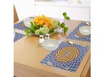 Abakuhaus Tovagliette Vintage, Simbolo Del Terzo Occhio All'interno Di Cerchi Ipnotici A Spirale, Linee Psichedeliche, Stile Hippie Boho Mistico, Tovagliette Decorative In Tessuto Resistente Ai Colori Per La Sala Da Pranzo E La Cucina, Multicolore