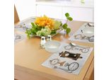 Tovagliette Abakuhaus, Vendemmia, Richiamano L'antico Motivo Della Disposizione Dell'orologio Nel Design A Tema Antico, Tiscjdeco In Tessuto Resistente Al Colore Per La Sala Da Pranzo E La Cucina, Beige E Marrone Ombra.