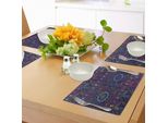 Abakuhaus Tovagliette Psichedeliche, Stampa Tradizionale Mediorientale E Marocchina Con Grafica Di Elefantino Persiano, Tiscjdeco In Tessuto Resistente Al Lavaggio Per La Sala Da Pranzo E La Cucina, Multicolore