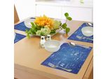 Tovagliette Scientifiche Abakuhaus, Immagine Ispirata Al Programma Televisivo Di Chimica Con Tavola Periodica Degli Elementi, Stampa Artistica, Decorazione Da Tavola In Tessuto Resistente Ai Colori Per La Sala Da Pranzo E La Cucina, Bianco E Blu.