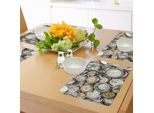 Tovagliette Abakuhaus, Tema Antico Una Pila Di Diversi Orologi In Stile Vintage Design Retrò, Tiscjdeco In Tessuto Resistente Al Lavaggio Per La Sala Da Pranzo E La Cucina, Beige Grigio