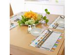 Tovagliette Abakuhaus Per San Valentino, Simpatici Uccellini Paffuti Con Cuori Colorati E Strisce, Motivo Astratto A Pois, Tiscjdeco In Tessuto Resistente Al Lavaggio Per La Sala Da Pranzo E La Cucina, Multicolore