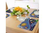 Abakuhaus Tovagliette Astratte, Illustrazione Spirituale Della Natura Con Sun Sky Flowers E Numeri Degli Occhi Eco Design, Tiscjdeco In Tessuto Resistente Al Colore Per La Sala Da Pranzo E La Cucina, Multicolore