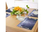 Abakuhaus Tovagliette Notturne, Fulmini E Temporali Nell'aria Nella Notte Buia, Forza Elettrica Piovosa Che Lampeggia, Immagine, Decorazione Da Tavola In Tessuto Resistente Al Lavaggio Per La Sala Da Pranzo E La Cucina, Blu