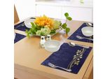 Tovagliette Abakuhaus, Romantico Motivo Floreale Regale Con Ramo Di Fiori Gialli E Foglie, Decorazioni Da Tavola In Tessuto Resistente Al Lavaggio Per La Sala Da Pranzo E La Cucina, Viola E Indaco