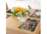 Tovagliette Abakuhaus Spa, Calda E Accogliente Reception Della Spa, Grandi Pietre Curative, Candele Profumate, Fiori Stampati, Decorazioni Da Tavola In Tessuto Resistente Al Lavaggio Per La Sala Da Pranzo E La Cucina, Viola, Nero E Verde.