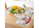 Abakuhaus Tovagliette Di San Valentino, Orsacchiotto Con Violino Realizzato Con Amore, Note Musicali Romantiche, Cuore "Ti Amo"", Decorazione Da Tavola In Tessuto Resistente Al Lavaggio Per Sala Da Pranzo E Cucina, Marrone Rosso"