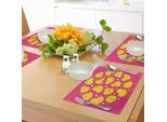 Tovagliette Abakuhaus Con Paperelle Da Bagno, Divertenti Paperelle Baby, Motivo Circolare Artistico, Giocattoli Da Bagno Per Bambini, Bolle, Stampa Animalier, Tiscjdeco In Tessuto Resistente Al Lavaggio Per Sala Da Pranzo E Cucina, Giallo E Rosa