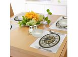 Tovagliette Abakuhaus, Tema Antico, Un Orologio In Stile Vintage Con Un Quadrante Sul Vostro Elegante Motivo Dal Design Moderno, Tiscjdeco In Tessuto Resistente Al Lavaggio Per La Sala Da Pranzo E La Cucina, Multicolore