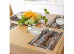 Abakuhaus Tovagliette In Legno Galleggiante, Tema Legno Galleggiante E Assi Nodose In Stile Vintage, Immagine Digitale, Tessuto Lavabile, Decorazione Per Tavola Da Pranzo E Cucina, Stampa Digitale, Marrone Grigio