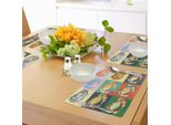 Tovagliette Abakuhaus Con Motivo Granchi, Collezione Di Stampe Retrò In Stile Pop Art Con Granchi, Decorazioni Da Tavola In Tessuto Resistente Ai Colori Per La Sala Da Pranzo E La Cucina, Giallo Chiaro E Arancione