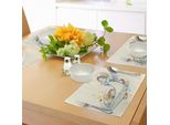 Tovagliette Abakuhaus Wal, Caricatura Di Una Balena Che Si Tuffa Nell'oceano E Divide L'acqua In Due Stampe, Tiscjdeco In Tessuto Resistente Al Colore Per La Sala Da Pranzo E La Cucina, Bianco E Blu