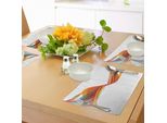Abakuhaus Tovagliette Astratte, Rainbow Curved Wave Smoke Come Nella Foto Con Stampa Artistica Dettagliata In Stile Pixel, Tiscjdeco In Tessuto Resistente Al Colore Per La Sala Da Pranzo E La Cucina, Multicolore