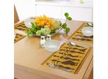 Abakuhaus Tovagliette Africane, Silhouette Di Corpi Femminili Sexy - Design Esotico - Stampa Grafica Savannah Women, Stampa Digitale Su Tessuto Lavabile Decorazione Da Tavola Cucina, Calendula Marrone