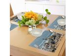 Abakuhaus Tovagliette In Legno Galleggiante, Una Zattera Di Legno Galleggiante Sulla Costa Con Gabbiani, Mare Increspato E Cielo - Immagine Digitale, Stampa Digitale Su Tessuto Lavabile Decorazione Da Tavola Cucina, Blu