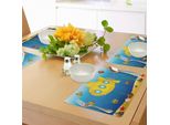 Abakuhaus Tovagliette Sottovaso Giallo A Forma Di Sottomarino, Tema Marino Un Sottomarino Circondato Da Pesci E Alghe Marine, Tovaglietta Decorativa In Tessuto Resistente Al Lavaggio Per La Sala Da Pranzo E La Cucina, Giallo E Blu