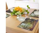 Tovagliette Fantasia Abakuhaus, Bellezza Naturale Nel Parco In Primavera, Foglie Che Cadono, Fiori, Colori Naturali, Tiscjdeco In Tessuto Resistente Al Lavaggio Per La Sala Da Pranzo E La Cucina, Multicolore