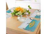 Abakuhaus Tovagliette Sottovaso Giallo Sottomarino, Illustrazione Del Sottomarino Con Bolle Sotto Il Motivo Marino, Tiscjdeco In Tessuto Resistente Al Lavaggio Per La Sala Da Pranzo E La Cucina, Marrone Giallo Azzurro