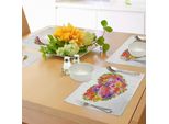 Abakuhaus Tovagliette Per San Valentino, Cornice A Forma Di Cuore Con Rose Shabby Chic, Immagine A Tema Romantico, Decorazioni Da Tavola In Tessuto Resistente Al Lavaggio Per La Sala Da Pranzo E La Cucina, Multicolore