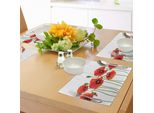Tovagliette Abakuhaus Con Motivi Floreali, Papaveri Primaverili, Fiori Pastorali, Bouquet Botanico, Tema Natura, Tessuto Lavabile, Decorazione Per Tavola Da Pranzo E Cucina, Stampa Digitale, Verde E Rosso.