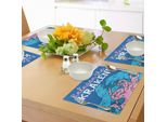 Tovagliette Abakuhaus Kraken, Stampa Motivazionale Kraken Con Illustrazione Moderna In Stile Grunge, Decorazione Da Tavola In Tessuto Resistente Ai Colori Per La Sala Da Pranzo E La Cucina, Blu Reale Rosa
