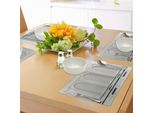 Tovagliette Abakuhaus, Tema Antico - Interno Classico Con Pavimento In Marmo Ionico - Immagine Digitale, Tiscjdeco In Tessuto Resistente Al Colore Per La Sala Da Pranzo E La Cucina, Bianco E Nero