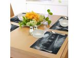 Abakuhaus Tovagliette Horrorhaus, Moonrise Magic Landscape Con Sentiero Rurale Deserto E Pini Dramatic Vampire Way Print, Tiscjdeco In Tessuto Resistente Ai Colori Per La Sala Da Pranzo E La Cucina, Verde