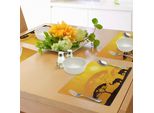 Tovagliette Abakuhaus Safari, Animali Selvatici Africani, Elefanti, Raggi Di Sole, Alberi, Stampa Artistica, Decorazione Da Tavola In Tessuto Resistente Ai Colori Per La Sala Da Pranzo E La Cucina, Marrone, Giallo, Marrone Scuro, Calendula.