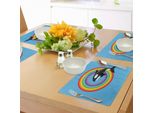Tovagliette Abakuhaus Wal, Design Moderno Con Un'orca Che Salta In Un Cerchio Creato Dalla Stampa Arcobaleno, Tessuto Lavabile E Resistente Al Lavaggio Per Sala Da Pranzo E Cucina, Multicolore