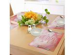 Tovagliette Abakuhaus Per San Valentino, Colore Rosa Il Mio Amore Profondo Come L'oceano Romantico Per Lei Con Stelle, Cuori E Frecce, Tiscjdeco In Tessuto Resistente Al Lavaggio Per La Sala Da Pranzo E La Cucina, Rosa Corallo