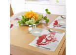 Abakuhaus Tovagliette Horrorhaus, Testa Di Teschio In Stile Acquerello Pennellata Gothic Skeleton Splash Voodoo Colore, Tiscjdeco In Tessuto Resistente Al Colore Per La Sala Da Pranzo E La Cucina, Rosso Corallo