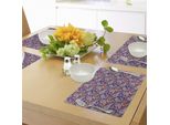 Tovagliette Abakuhaus Paisley, Motivi Hippie Anni Sessanta E Settanta, Disegni Geometrici E Floreali Stampati, Decorazioni Da Tavola In Tessuto Resistente Al Lavaggio Per La Sala Da Pranzo E La Cucina, Viola