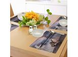 Abakuhaus Tovagliette In Legno Galleggiante, Legno Galleggiante Sulla Costa Con Riflessi Delle Montagne Nel Lago - Immagine Digitale, Tiscjdeco In Tessuto Resistente Al Colore Per La Sala Da Pranzo E La Cucina, Sequoia
