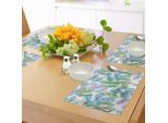 Tovagliette Abakuhaus Con Motivi Floreali, Foglie Di Edera E Venature Color Arcobaleno Sfumate, Decorazioni Da Tavola In Tessuto Resistente Al Lavaggio Per Sala Da Pranzo E Cucina, Verde Felce, Azzurro, Lilla E Bianco.