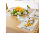 Abakuhaus Tovagliette Sottovaso Giallo Sottomarino, Illustrazione Di Un Batiscafo In Stile Caricaturale, Tiscjdeco In Tessuto Resistente Ai Colori Per La Sala Da Pranzo E La Cucina, Giallo Chiaro E Arancione