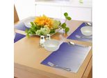 Abakuhaus Tovagliette Ombra, Colore Ispirato Al Crepuscolo Mattutino Design Ombre Stampa Digitale, Tiscjdeco In Tessuto Resistente Al Lavaggio Per La Sala Da Pranzo E La Cucina, Indaco Bianco