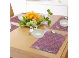 Tovagliette Abakuhaus Paisley, Motivi Classici Asiatici Con Fiori Come Foglie Di Girasole E Forme Ornamentali, Tiscjdeco In Tessuto Resistente Al Lavaggio Per La Sala Da Pranzo E La Cucina, Multicolore